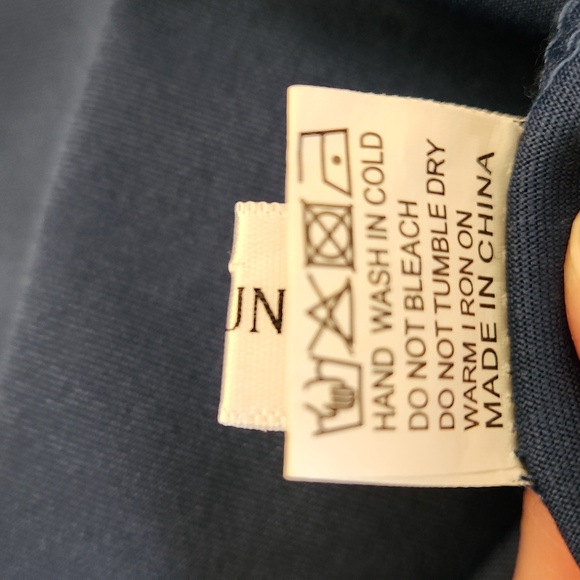 Stretchy Long Sleeve Blue Dress with Slouchy Pockets, Size L - Picture 5 of 5